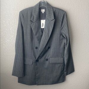 A New Day Brand Gray Pinstripe Professional Blazer